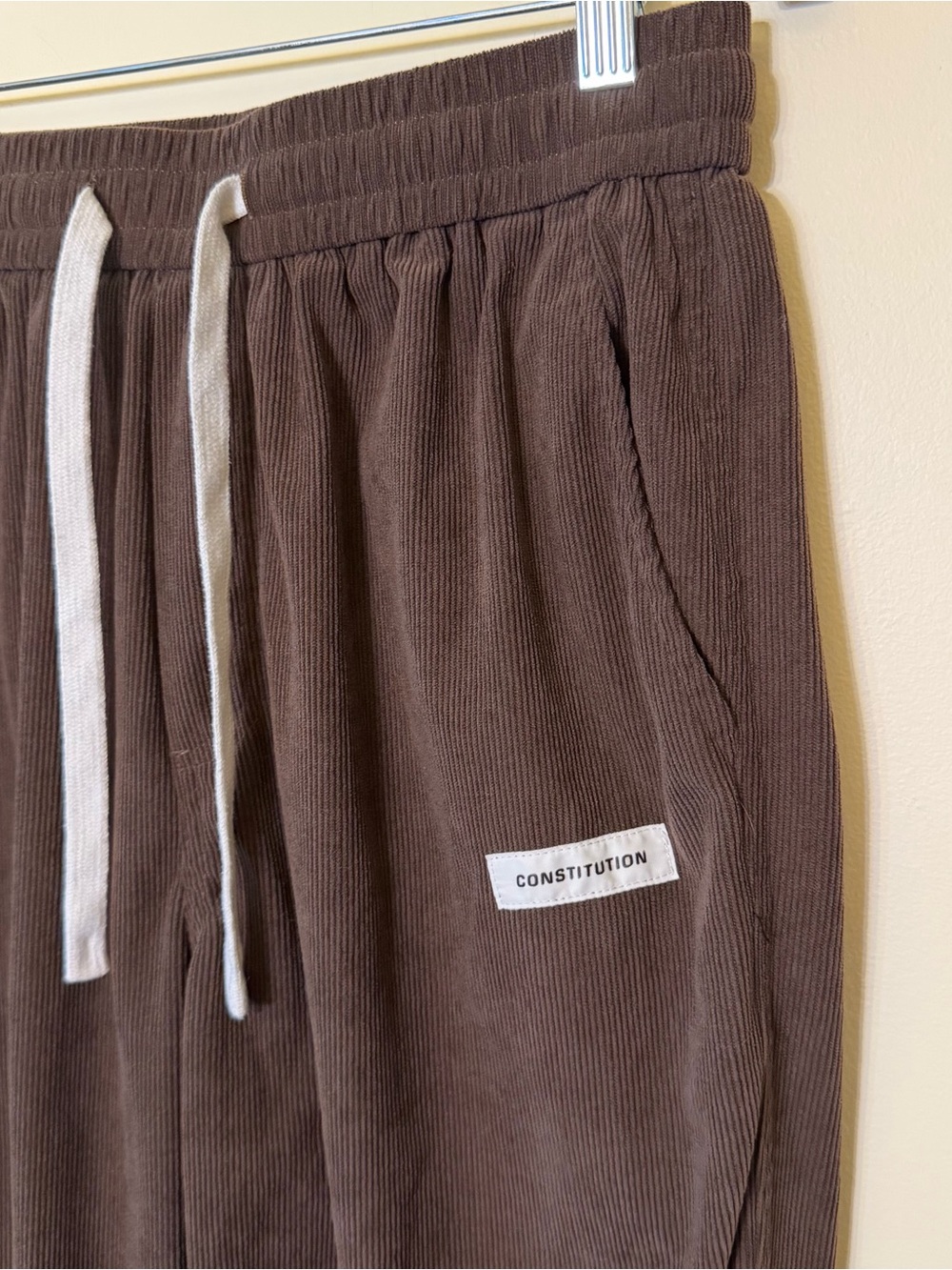 Brown Corduroy Pants S Pockets Relaxed Baggy Casual